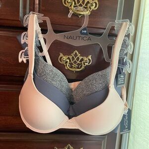 Nautica Women's Intimates Bra - Cream and Gray